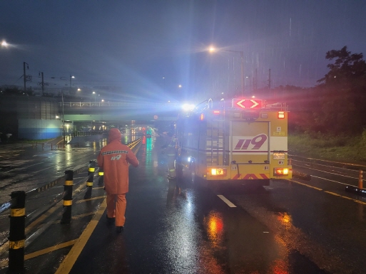 중구 운서동 도로 침수