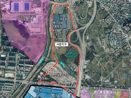 개발제한구역을 해제하고 들어서는 인천 남촌일반산업단지 위치도. 인천뉴스DB