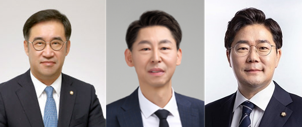 사진 왼쪽부터 맹성규 의원, 이훈기 당선인, 박찬대 의원. 인천뉴스DB