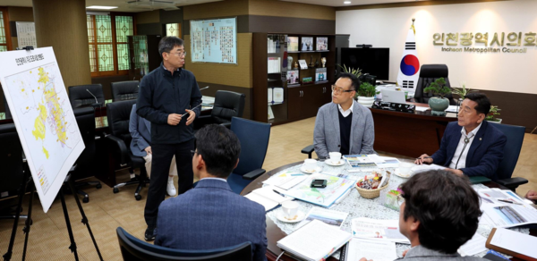 제2외곽순환선 송도 해상구간 지하화요구 민원 청취. 인천시의회 포토