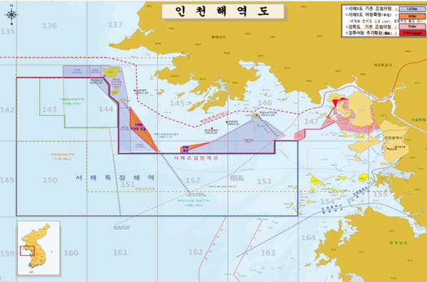 서해5도 어장확장 도면. 인천시 제공