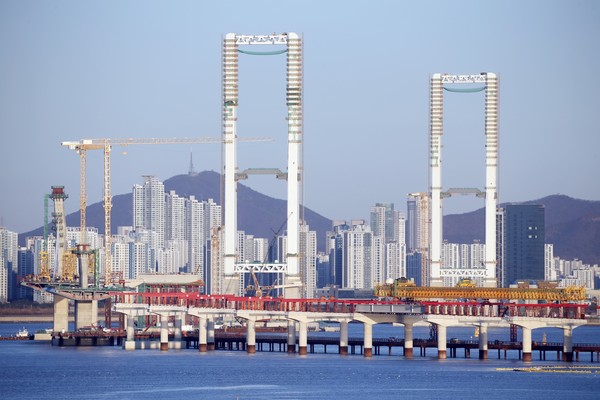 지난 12월 3일 촬영된 영종~청라 제3연륙교 건설현장. 인천뉴스DB 