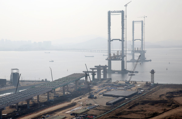 제3연륙교 청라국제도시 쪽 연결 현장. 인천뉴스DB