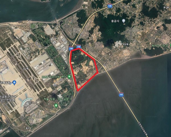 인천 영종도 3단계 유보지 368만㎡ 규모. 바이오 산업단지 조성이 추진될 예정이다. 구글