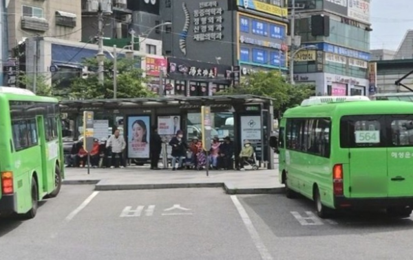 인천 동암역 북광장 버스정류장. 이단비 의원 제공