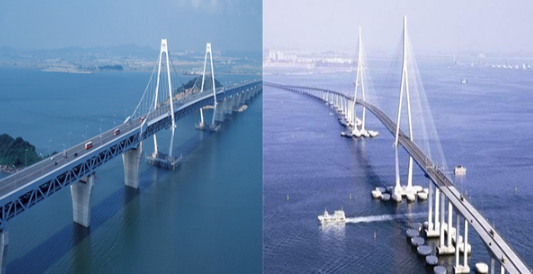 좌측부터 영종대교, 인천대교 전경. 인천뉴스DB