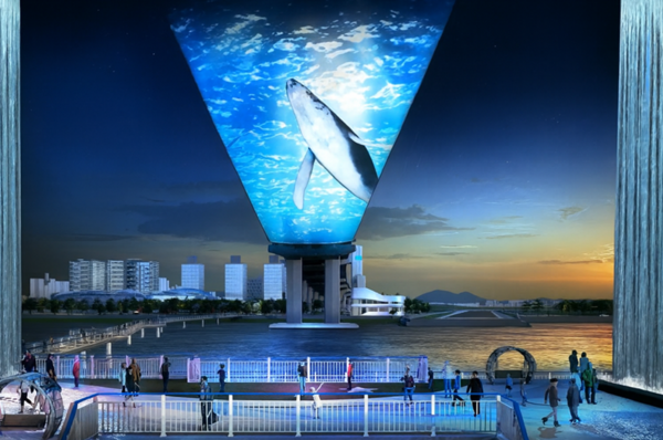 제3연륙교 점등식 및 불꽃쇼 이미지. IFEZ 포토