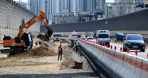 미추홀구 용현동 인천대로 일반화 사업현장. 인천뉴스DB