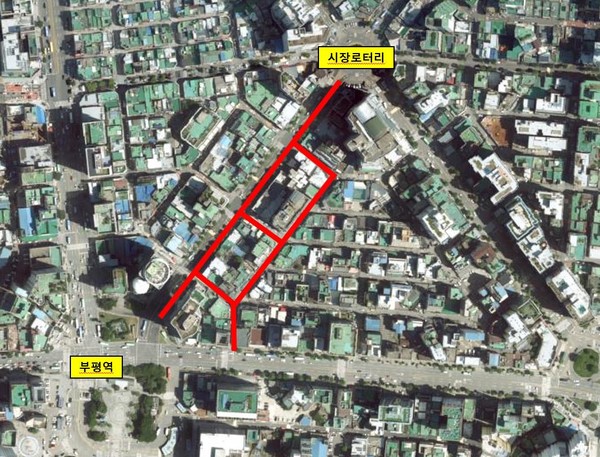 부평 테마의거리 일원 킥보드없는거리. 부평구 포토